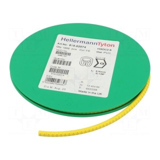 Markers | Marking: G | 2÷5mm | PVC | yellow | -65÷105°C | leaded | HGDC2-5