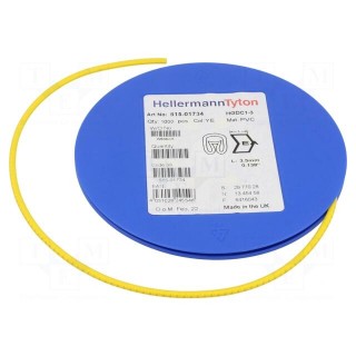 Markers | Marking: ground | 1÷3mm | PVC | yellow | -65÷105°C | leaded