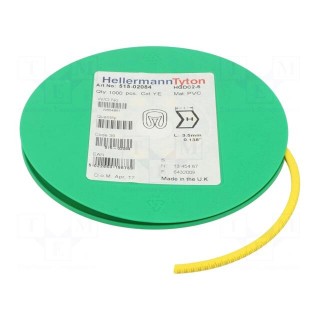 Markers | Marking: H | 2÷5mm | PVC | yellow | -65÷105°C | leaded | HGDC2-5