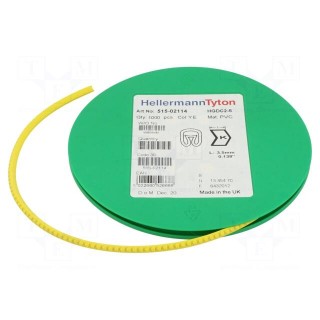 Markers | Marking: K | 2÷5mm | PVC | yellow | -65÷105°C | leaded | HGDC2-5