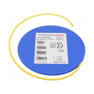 Markers | Marking: L | 1÷3mm | PVC | yellow | -65÷105°C | leaded | HGDC1-3