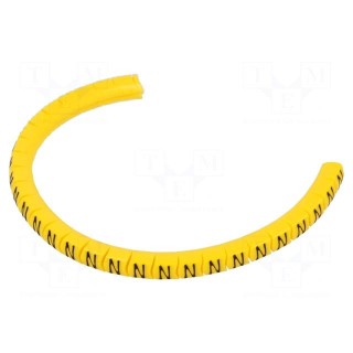 Markers | Marking: N | 1.3÷3mm | PVC | yellow | -30÷60°C | leaded | PA-02
