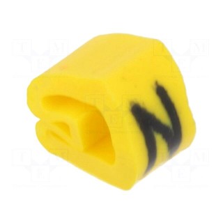 Markers for cables and wires | Label symbol: N | 2÷5mm | PVC | yellow