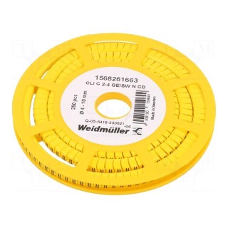 Markers | Marking: N | 4÷10mm | PVC | yellow | -30÷80°C | leaded | CLI C