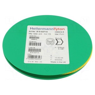 Markers | Marking: P | 2÷5mm | PVC | yellow | -65÷105°C | leaded | HGDC2-5