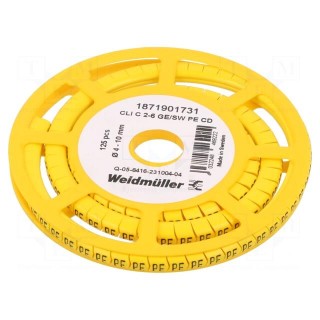 Markers | Marking: PE | 4÷10mm | PVC | yellow | -30÷80°C | leaded | CLI C