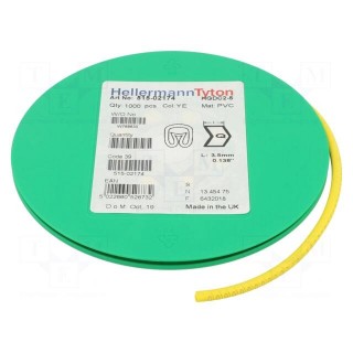 Markers | Marking: Q | 2÷5mm | PVC | yellow | -65÷105°C | leaded | HGDC2-5