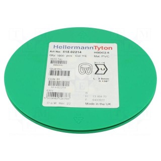 Markers | Marking: U | 2÷5mm | PVC | yellow | -65÷105°C | leaded | HGDC2-5