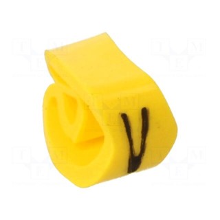 Markers | Marking: V | 4÷10mm | PVC | yellow | -30÷80°C | leaded | CLI C