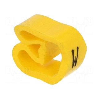 Markers | Marking: W | 8÷16mm | PVC | yellow | -30÷80°C | leaded | CLI C