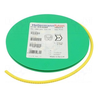 Markers | Marking: Z | 2÷5mm | PVC | yellow | -65÷105°C | leaded | HGDC2-5