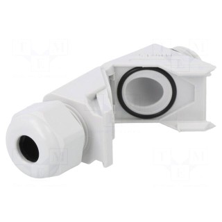 Cable gland | angular | M16 | 1,5 | IP68 | Mat: polyamide | grey