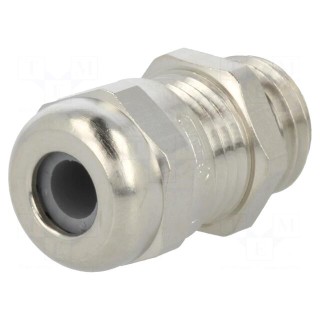 Cable gland | M12 | 1,5 | IP68 | Mat: brass | Body plating: nickel