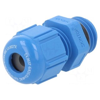 Cable gland | M12 | 1.5 | IP68 | polyamide | blue