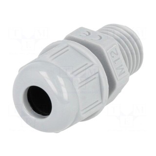 Cable gland | M12 | IP68 | Mat: polyamide | dark grey | UL94V-2