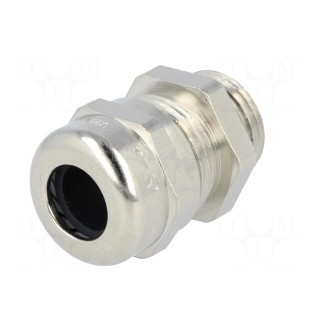 Cable gland | M16 | 1,5 | IP68 | Mat: brass | Body plating: nickel