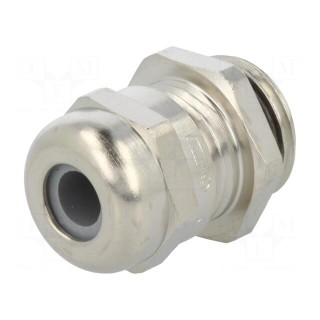 Cable gland | M16 | 1,5 | IP68 | Mat: brass | Body plating: nickel