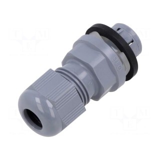 Cable gland | M16 | IP68 | polyamide | grey | push-in | Entrelec