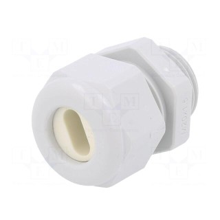 Cable gland | M20 | 1.5 | IP65 | polyamide | grey | Holes no: 1 | 11.5x5mm