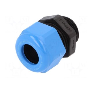 Cable gland | M20 | 1.5 | IP68 | polyamide | black-blue