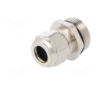 Cable gland | M25 | 1,5 | IP68 | Mat: brass | Body plating: nickel