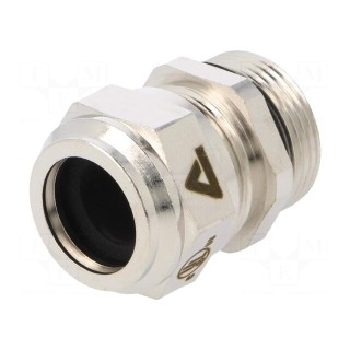 Cable gland | M25 | 1,5 | IP68 | Mat: brass | Body plating: nickel