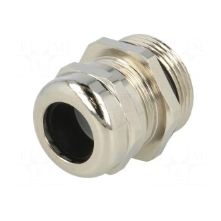 Cable gland | M25 | 1,5 | IP68 | Mat: brass | Body plating: nickel