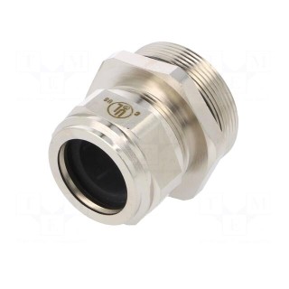 Cable gland | M40 | 1,5 | IP68 | Mat: brass | Body plating: nickel