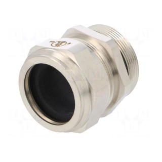 Cable gland | M40 | 1,5 | IP68 | Mat: brass | Body plating: nickel