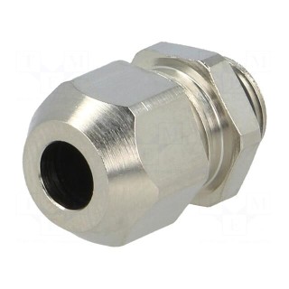Cable gland | M8 | 0,75 | IP68 | Mat: brass | Body plating: nickel