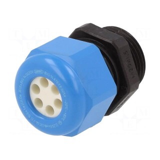 Cable gland | multi-hole | M20 | 1.5 | IP68 | polyamide | black-blue