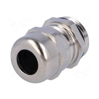 Cable gland | PG11 | IP68 | Mat: brass | Body plating: nickel