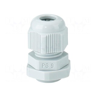 Cable gland | PG9 | IP65 | polyamide | light grey