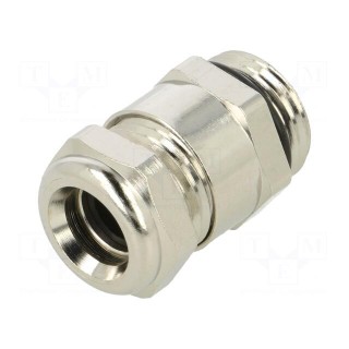 Cable gland | PG9 | IP68 | brass | metallic | Resistance to: UV rays