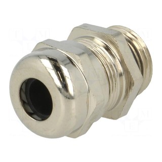 Cable gland | PG9 | IP68 | Mat: brass | Body plating: nickel