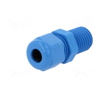 Cable gland | with long thread | M12 | 1.5 | IP68 | polyamide | blue