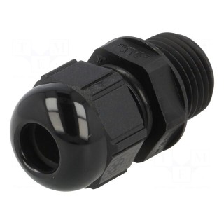Cable gland | with long thread | M16 | 1,5 | Mat: polyamide | black
