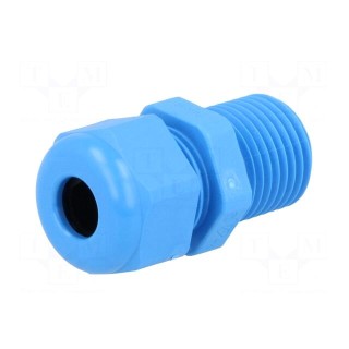 Cable gland | with long thread | M16 | 1.5 | IP68 | polyamide | blue
