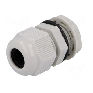 Cable gland | with long thread | M16 | 1.5 | IP68 | polyamide | grey