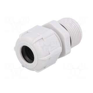 Cable gland | with long thread | M20 | 1,5 | IP68 | Mat: polyamide | grey