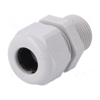 Cable gland | with long thread | M20 | 1,5 | IP68 | Mat: polyamide | grey