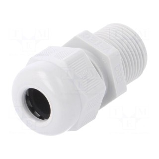 Cable gland | with long thread | PG11 | IP68 | polyamide | light grey