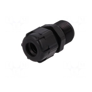Cable gland | with long thread | PG11 | IP68 | Mat: polyamide | black