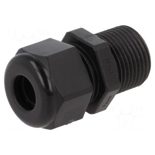 Cable gland | with long thread | PG11 | IP68 | Mat: polyamide | black