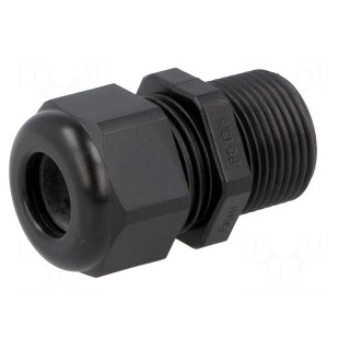 Cable gland | with long thread | PG13,5 | IP68 | Mat: polyamide | black