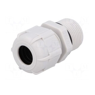 Cable gland | with long thread | PG13,5 | IP68 | Mat: polyamide | grey