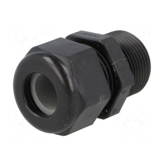 Cable gland | with long thread | PG16 | IP68 | Mat: polyamide | black