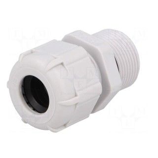 Cable gland | with long thread | PG16 | IP68 | Mat: polyamide | grey
