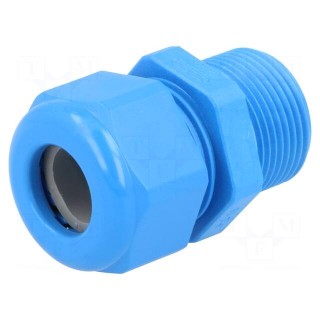 Cable gland | with long thread | PG16 | IP68 | polyamide | blue | HSK-K