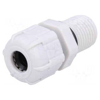 Cable gland | with long thread | PG7 | IP68 | Mat: polyamide | grey